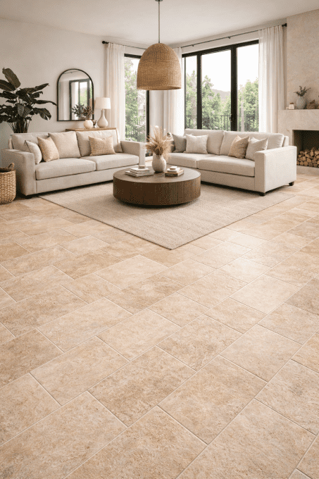 Dallage travertin 1er chx mix beige 20.3/40.6 Ep. 1.2 - Unité de vente 1.011 m² (12 pcs)