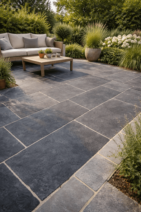 Dallage calcaire Taj'Black historic anthracite 40/60 cm Ep.2.2 cm -Unité de vente 1.0234 m²(4 pcs)