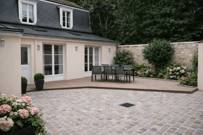 Pavés grès kandla Multi Color 10/10 cm Ep. 5/7 - unité de vente : 1 m² pour 76 pavés