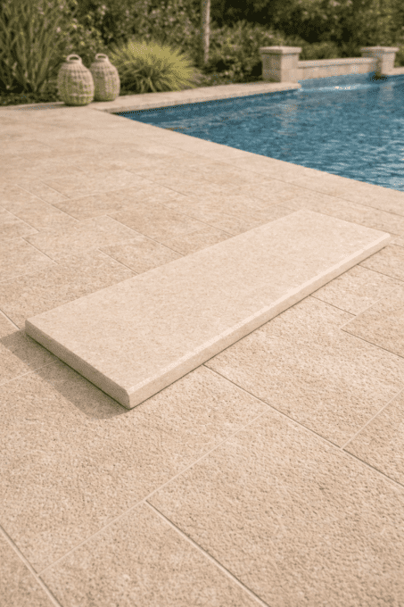 Margelle New Sunny Heritage 30/100 cm Ep. 3 cm - 1 bord arrondi - Unité de vente 1 ml