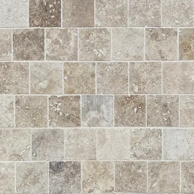 Pavés travertin rustic mix beige 15.3x15.3 cm Ep. 3 cm - unité de vente : 1.0109 m² pour 39 pavés