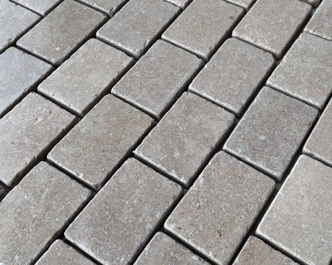 Pavés Sinaï Pearl Antico 14X20 cm Ep. 3 cm - unité de vente : 32 pavés pour 1 m²